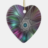 大カラフル花抽象芸術フラトリップ（幻覚体験）のようなクタルアート セラミックオーナメント (右)