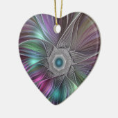 大カラフル花抽象芸術フラトリップ（幻覚体験）のようなクタルアート セラミックオーナメント (左)