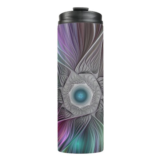 大カラフル花抽象芸術フラトリップ（幻覚体験）のようなクタルアート タンブラー (正面)