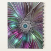 大カラフル花抽象芸術フラトリップ（幻覚体験）のようなクタルアート プランナー手帳 (裏面)