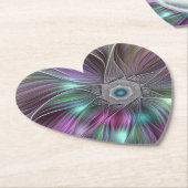 大カラフル花抽象芸術フラトリップ（幻覚体験）のようなクタルアート ペーパーコースター (アングル)
