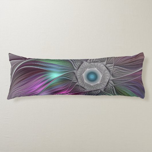 大カラフル花抽象芸術フラトリップ（幻覚体験）のようなクタルアート ボディピロー (正面)