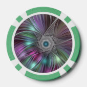 大カラフル花抽象芸術フラトリップ（幻覚体験）のようなクタルアート ポーカーチップ (裏面)