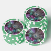 大カラフル花抽象芸術フラトリップ（幻覚体験）のようなクタルアート ポーカーチップ (積み重ね)