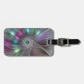 大カラフル花抽象芸術フラトリップ(幻覚体験)のようなクタルアート ラゲッジタグ (正面横)