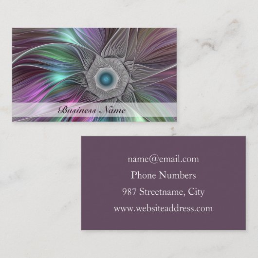 大カラフル花抽象芸術フラトリップ（幻覚体験）のようなクタルアート 名刺 (正面/裏面)