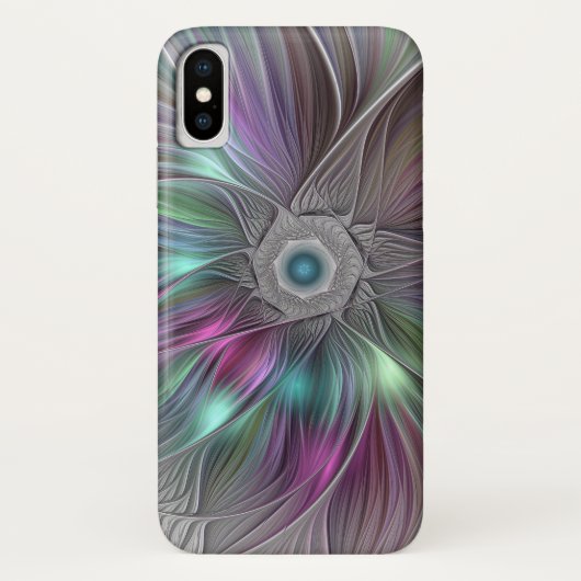 大カラフル花抽象芸術フラトリップ(幻覚体験)のようなクタルアート Case-Mate iPhoneケース (裏面)