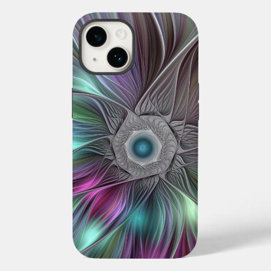 大カラフル花抽象芸術フラトリップ（幻覚体験）のようなクタルアート Case-Mate iPhoneケース (裏面)