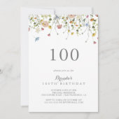 大カラフル菜の花100th誕生日パーティー 招待状 (正面)