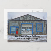 大ガレージ – おもしろい住所の変更 案内ポストカード (正面/裏面)