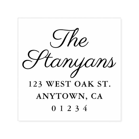 大クラシック名スクリプト |差出人住所スタンプ セルフインキングスタンプ (デザイン)