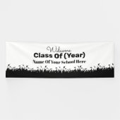 大クラスの懇親会バナー卒業生シルエット 横断幕 (横)