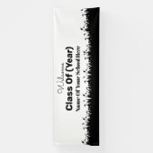 大クラスの懇親会バナー卒業生シルエット 横断幕 (縦)