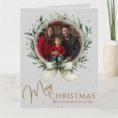 大クリスマスフォトカード折りグリーティングカード カード (正面)