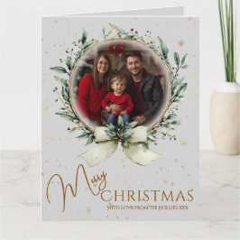 大クリスマスフォトカード折りグリーティングカード カード