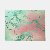 大クール理石 | ラブリーパステルコーラルアンドグリーングラデーション ドアマット (正面)
