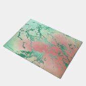 大クール理石 | ラブリーパステルコーラルアンドグリーングラデーション ドアマット (アングル)