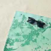 大クール理石 | ラブリーパステルコーラルアンドグリーングラデーション ビーチタオル (インサイチュ)