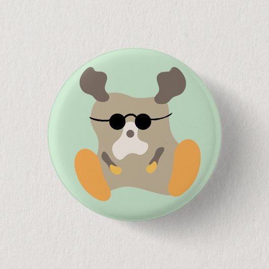 大クール鹿の小さな怪物 – - – 大きな足ボタン 缶バッジ (正面)