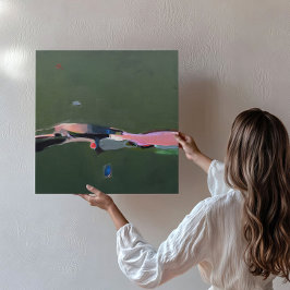 大グリーン抽象芸術ア絵を描ート キャンバスプリント