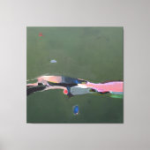 大グリーン抽象芸術ア絵を描ート キャンバスプリント (正面)