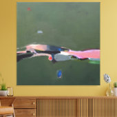 大グリーン抽象芸術ア絵を描ート キャンバスプリント (インサイチュ (リビング))