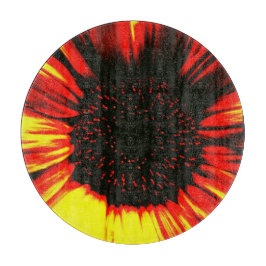 大コンテンポラリーきなヒマワリの種子の頭及び花びら カッティングボード