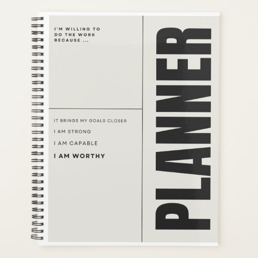 大ゴール(8.5インチx 11インチ)、懸命カバー、黒いスパイラルP プランナー手帳 (正面)