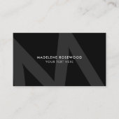 大サンセリフイニシャルモダンタイポグラフィ黒 名刺 (正面)