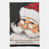 大サンタ伝統的クパーソナライズされたクリスマス キッチンタオル (縦)