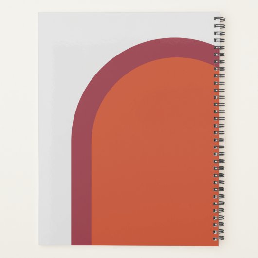 大シンプルモノグラムスタイリッシュイニシャル付きアーチ プランナー手帳 (裏面)