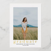 大シンプル学院のフォイル卒業発表 箔招待状 (正面)