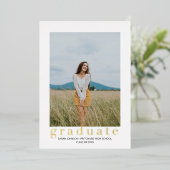 大シンプル学院のフォイル卒業発表 箔招待状 (立ち正面)