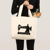 大シーメストレスルーム裁縫キルター生地ギフトL ラージトートバッグ (正面(商品))