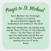 大ステッカー祈りの言葉サンミカエル・ザ・アーチャンゲル スクエアシール (正面)