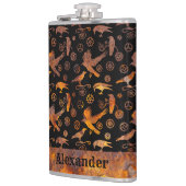 大ステームパンクカラフルラスティギアとカラス フラスク (左)