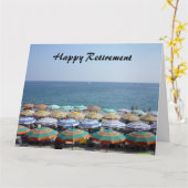 大ストライプの傘 カード (黄色い花)