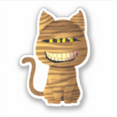 大スマイルのミイラ猫 シール (正面)