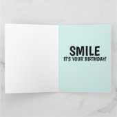 大スマイル笑顔の猫オーバーサイズ誕生日カード カード (内部)