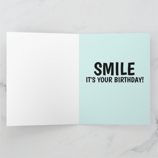 大スマイル笑顔の猫オーバーサイズ誕生日カード カード (内部)