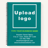 大ティール（緑がかった色）グリーンスパイラルノートブック上のビジネスブランド ノートブック (正面)