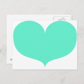 大ティール（緑がかった色）ハートはがき ポストカード (正面/裏面)