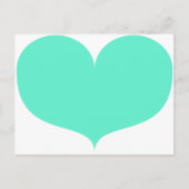 大ティール（緑がかった色）ハートはがき ポストカード (正面)