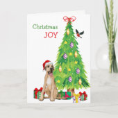 大デーン犬とクリスマスツリー シーズンカード (正面)