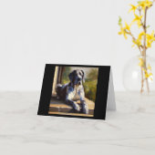 大デーン犬 カード (黄色い花)