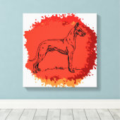 大デーン犬 キャンバスプリント (インサイチュ (ウッドフロア))