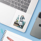 大デーン犬 シール (ノートパソコンとiPhone)