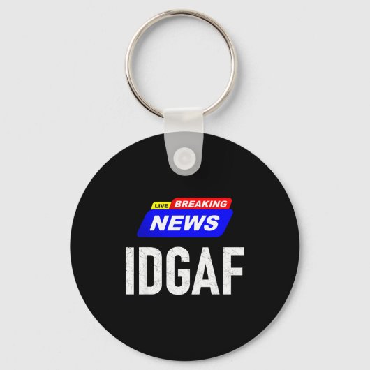 大ニュース 私は気にしない Idgaf スラング サル キーホルダー (正面)