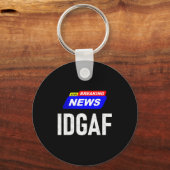 大ニュース 私は気にしない Idgaf スラング サル キーホルダー (正面)