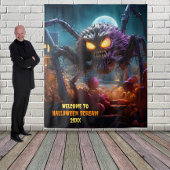 大ハロウィン怖いつるクモの背景 タペストリー